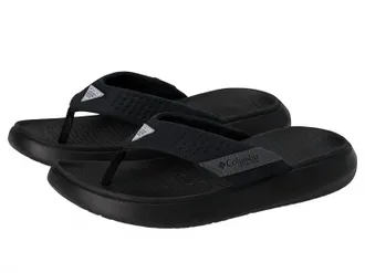 Columbia Mens Boatside Flip Lea Sandal In Black