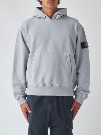 Stone Island Felpa con cappuccio in cotone con tasca a marsupio e logo