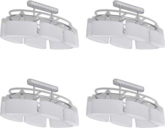 vidaXL Vidaxl - Ceiling Lamp with Ellipsoid Glass Shades 4 pcs E14