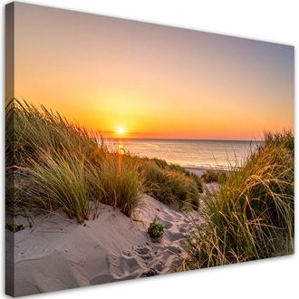Feeby Impresi&oacute;n De Imagen, Playa Mar Dunas Paisaje Puesta De Sol, 100x70
