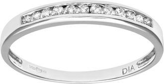 Jewelco London 9ct White Gold Diamond Channel Set 12 Stone Eternity Ring 1.5mm - PR0AXL8924W