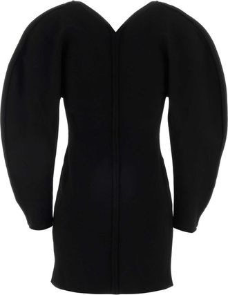 Givenchy Womens Cocoon Sleeve Mini Dress Black Viscose Polyester Nylon