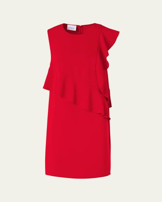 Akris Ruffle Sleeveless Mini Shift Dress