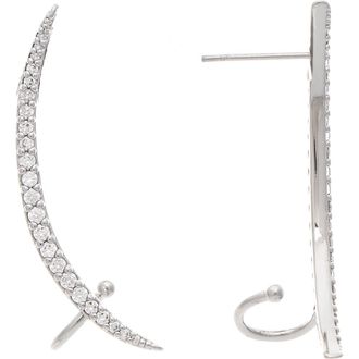 Rivka Friedman Pav&eacute; CZ Ear Cuffs in White Rhodium at Nordstrom Rack