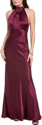 Saloni Hammered Satin Silk Maxi Dress