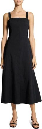 Theory Square Neck Midi Dress in Black at Nordstrom, Size 12