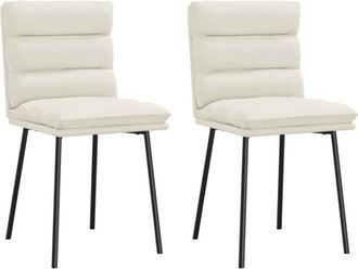 vidaXL Sillas de comedor 2 unidades terciopelo crema Vidaxl