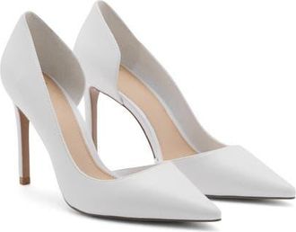 Mango Audrey Half dOrsay Pump in White at Nordstrom, Size 7.5Us