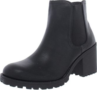 Sun + Stone Womens Morghan Faux Suede Cold Weather Heels, Black Smooth, 6 UK