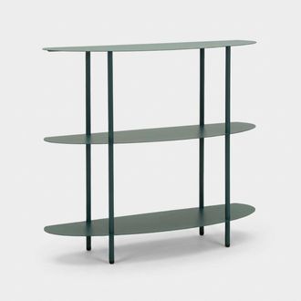 Les Tendances Consola De Metal Con Estantes Para Recibidor Saturno - Verde Oscuro