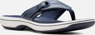 Clarks Womens Brinkley Reyna Womens Toe Post Sandals - Navy - Size: 8