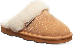 Bearpaw Loki Leopard Print Faux Shearling Lined Suede Slipper in Iced Coffee Sparkle at Nordstrom Rack, Size 12