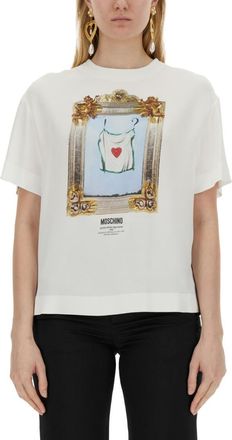 Moschino White Graphic Crew Neck T-Shirt