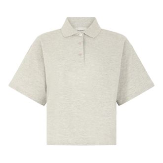 Saint Laurent Polo Shirts, female, Gray, Size: XS Cassandre Polo Shirt