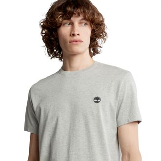 Timberland T-Shirt TIMBERLAND Short Sleeve Tee, Herren, Gr. S, grau (medium grau), Single Jersey, Obermaterial: 90% Baumwolle, 10% Polyester, meliert, Rundhals, 