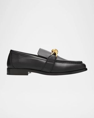 Bottega Veneta Astaire Metal-Knot Leather Loafers