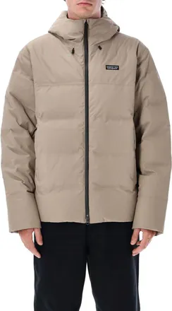 Patagonia Taupe Hooded Logo Jacket