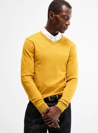 Le 31 Mens Responsible merino V-neck sweater