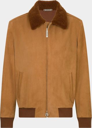 Stefano Ricci Men & apos;s Suede Shearling-Collar Blouson Jacket