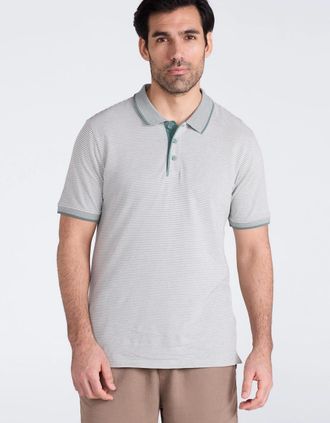 Mountain Warehouse Mens Mountain Warehouse Mens Dawnay Textured Pique Polo Shirt - Green - Size: 40