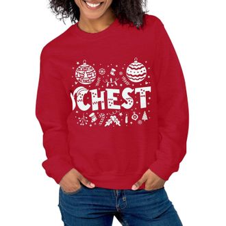 Generic Matching Chestnuts Funny Christmas Couples Joke Sweatshirt Long-sleeved crew neck sweatshirt with a printed pattern