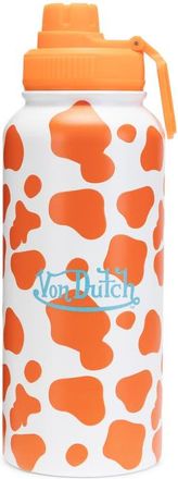 Von Dutch 32oz Hydration Double Walled Insulated Stainless Steel Bottle in Orange Cow at Nordstrom