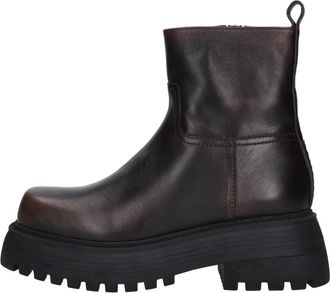 3Juin Morgan 020 Leren Enkellaarsjes - Dames - Enkellaarsjes - Bruin - 36 EU - Leer - Schoenen