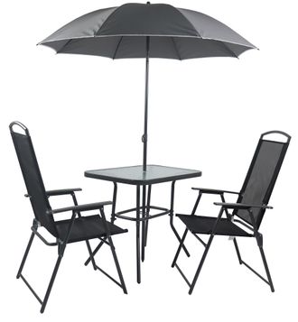 ebuy24 Vcm 3 Piezas Conjunto De Muebles De Jard&iacute;n Grupo De Asientos Grupo De Comedor 1x Mesa, 2x Sillas Mesa Dimensiones Aprox. Al. 70 X An. 80 X P. 55 Cm Ju