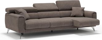 Divani.Store Sof&aacute; 3 plazas extensibles en tejido impermeable 244 cm marr&oacute;n