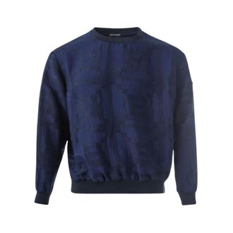 Emporio Armani Crewneck Sweatshirt - Heren - Sweatshirts & Hoodies - Blauw - Maat: 2XL Linnen