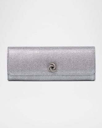 MICHELLE WILHITE Mini Robbie Metallic Flap Clutch Bag