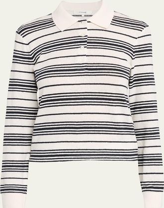 Frame Denim The Stripe Long-Sleeve Polo