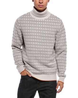 N.Peal N.Peal Pattern Stitch 100% Cashmere Roll Neck Sweater