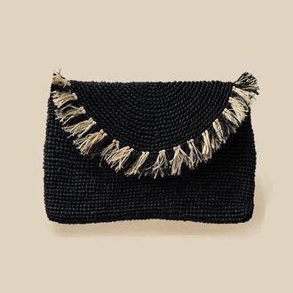 Indego Africa Ijoro Clutch in Black & Natural at Nordstrom