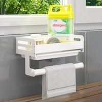 OEM Porta Spugna Per Lavello Da Cucina, Organizer Per Lavello Con Vassoio Raccogligocce E Portasciugamani, Porta Spugna Autoadesivo Per Lavello Da Cucina 