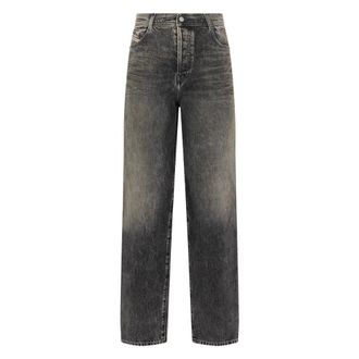 Diesel Straight Jeans, female, Gray, Size: W27 Faded Straight Jeans