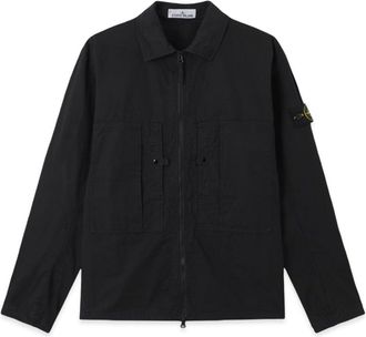Stone Island S0298 ZIP OVERSHIRT Size: XL, colour: BLACK