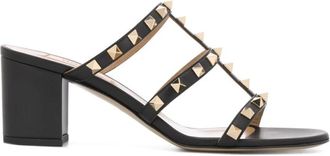 Valentino Garavani Black Rockstud Caged Sandals