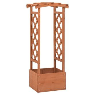 vidaXL Vidaxl - Jardinera Enrejada Con Arco Madera De Abeto 49x39x117 Cm