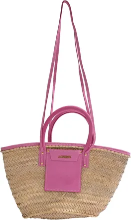 Jacquemus Le Panier Tote Bag in Pink Raffia