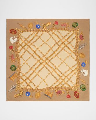 Burberry Check Charm Silk Scarf