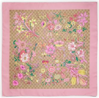 Gucci SILK TWILL SCARF WITH GG PRINT - Gucci - Woman