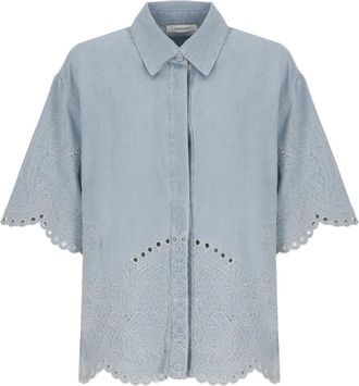 Zimmermann Daylight Denim Shirt - Dames - Spijkeroverhemden - Blauw - M - Denim - Overhemden