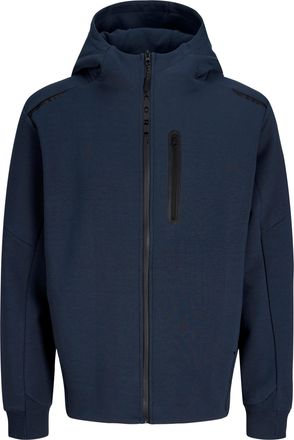 Jack & Jones Kapuzensweatshirt JACK & JONES JCOFUSION FULL ZIP SWEAT HOOD, Herren, Gr. XXL, outer space, angeraute Sweatware, Obermaterial: 72% Polyester, 28% Baum
