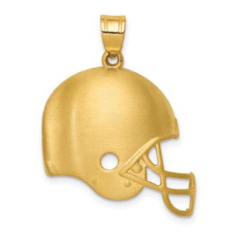 Diamond2Deal 14k Yellow Gold Brushed Football Helmet Pendant