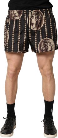 Dolce & Gabbana Black Roman Coin Print Swim Shorts Mens Swimwear