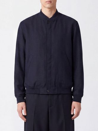 Givenchy Bomber gessato in misto lana con collo alto e polsi elasticizzati