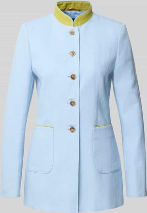 White Label Slim Fit Blazer aus Leinen-Baumwoll-Mix in Bleu, Gr&ouml;&szlig;e 34