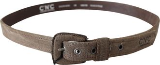 Costume National Mens Brown Leather Logo Buckle Waist Belt