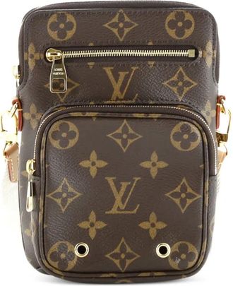 Louis Vuitton Utility Phone Sleeve Bag canvas crossbodytas met monogram - Bruin